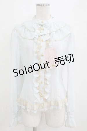 画像: metamorphose / シフォンチュールブラウス Free サックス H-26-01-15-073-ME-BL-NS-ZH