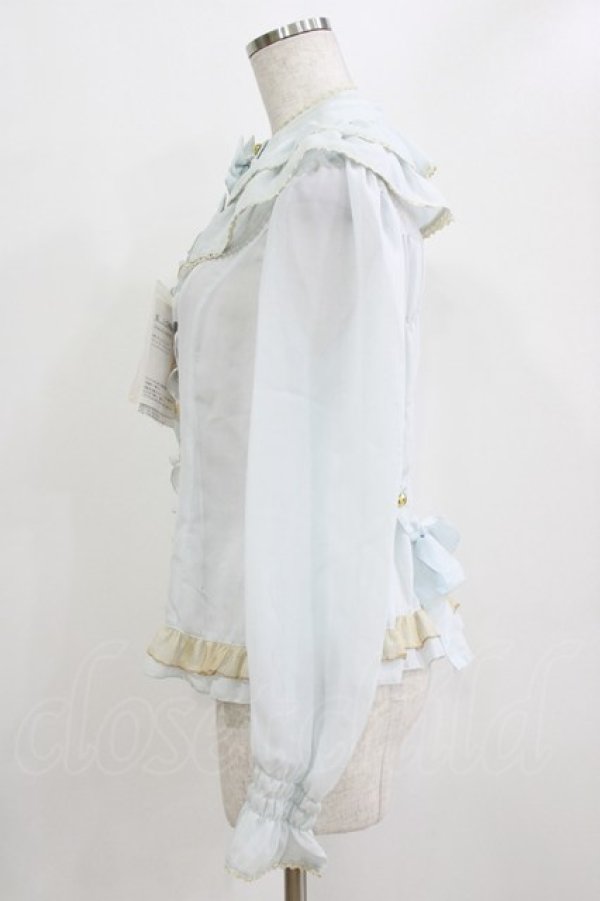 画像2: metamorphose / シフォンチュールブラウス Free サックス H-26-01-15-073-ME-BL-NS-ZH (2)