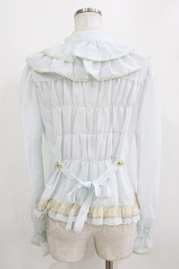 画像3: metamorphose / シフォンチュールブラウス Free サックス H-26-01-15-073-ME-BL-NS-ZH (3)