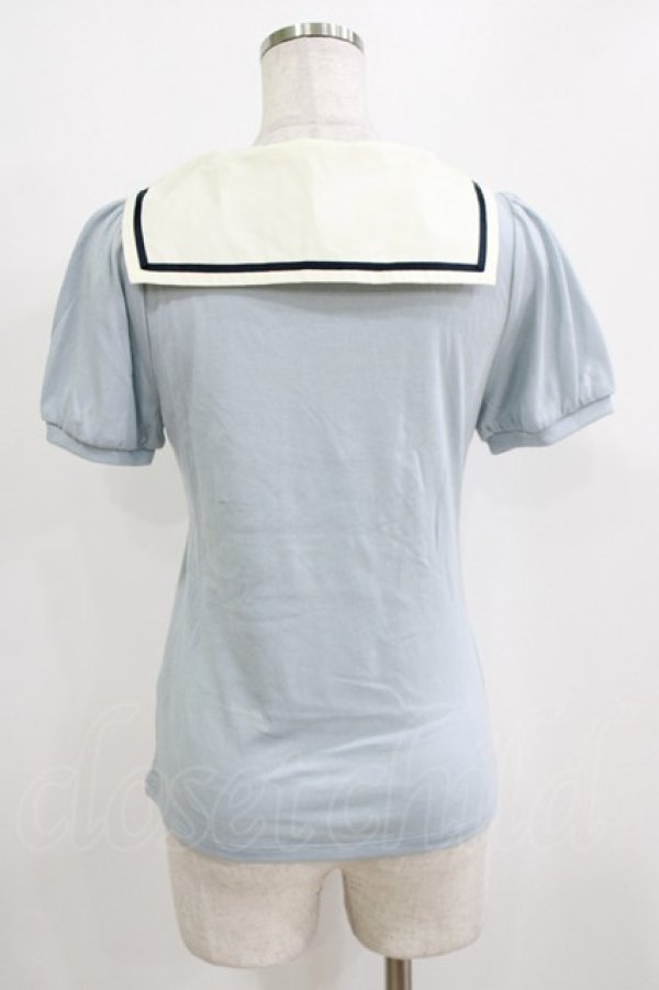 画像3: axes femme POETIQUE / 襟デザイン半袖カットソー M サックス H-26-01-15-075-AX-TO-NS-ZH (3)