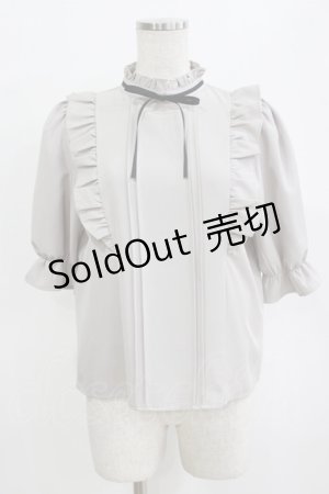 画像: evelyn / リボンブラウス Free グレー H-26-01-15-078-LO-BL-NS-ZH