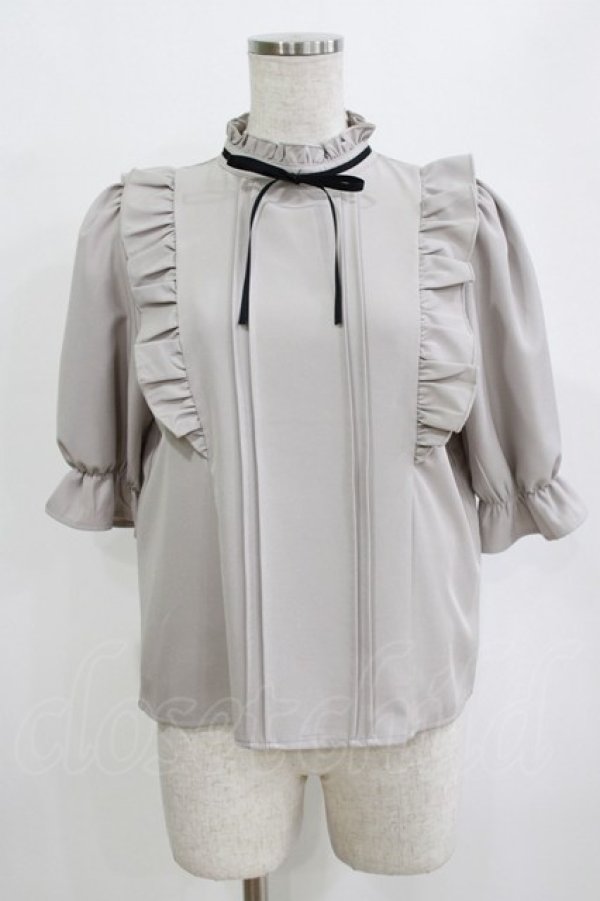 画像1: evelyn / リボンブラウス Free グレー H-26-01-15-078-LO-BL-NS-ZH (1)