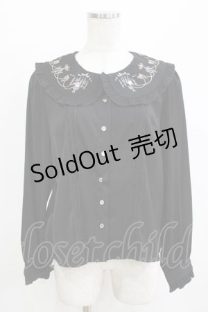 画像: Amavel / シャンデリア刺繍入りブラウス Free ブラック H-26-01-15-080-CA-BL-NS-ZH