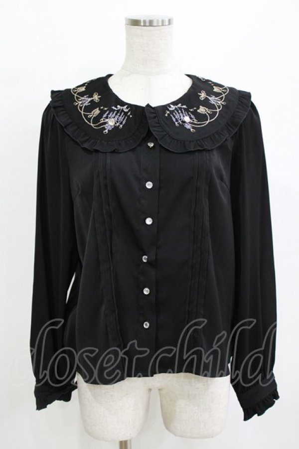 画像1: Amavel / シャンデリア刺繍入りブラウス Free ブラック H-26-01-15-080-CA-BL-NS-ZH (1)