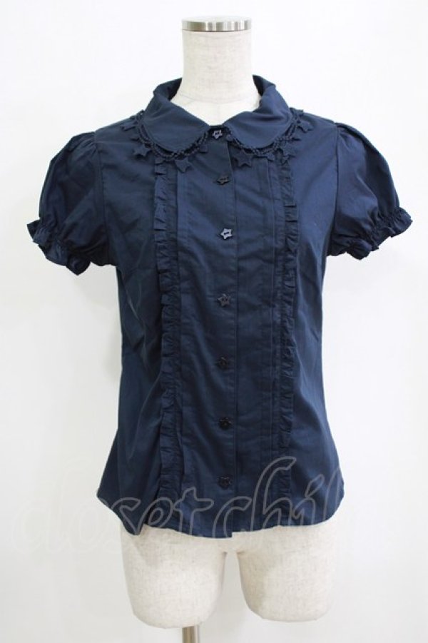 画像1: Ank Rouge / 星ボタンブラウス M ネイビー H-26-01-15-082-CA-BL-NS-ZH (1)