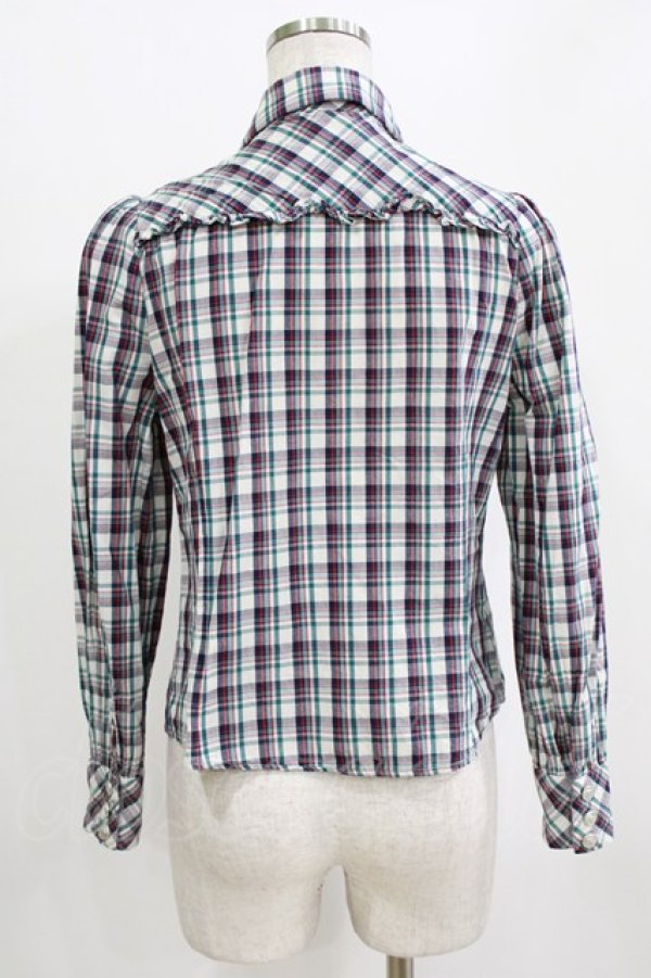 画像3: Amavel / チェックブラウス Free ホワイト H-26-01-15-087-CA-BL-NS-ZH (3)