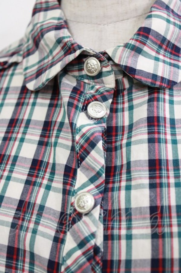 画像4: Amavel / チェックブラウス Free ホワイト H-26-01-15-087-CA-BL-NS-ZH (4)