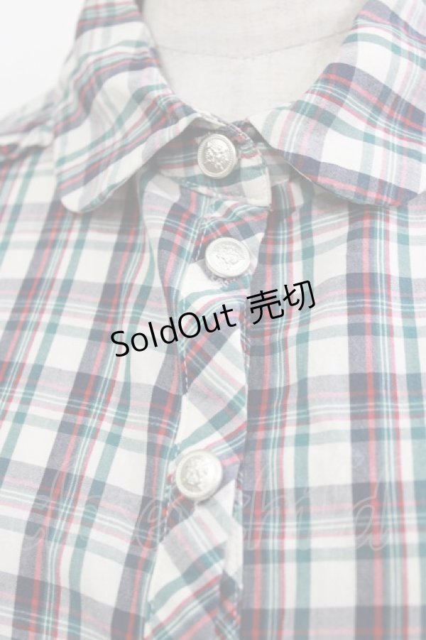 画像4: Amavel / チェックブラウス Free ホワイト H-26-01-15-087-CA-BL-NS-ZH (4)