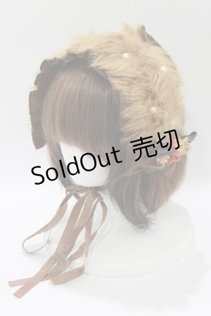 画像: metamorphose / ファーリボンヘッドドレス  ブラウン H-26-01-15-010-ME-AC-NS-ZH