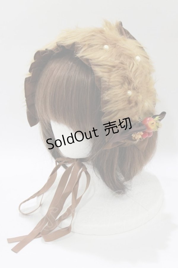 画像1: metamorphose / ファーリボンヘッドドレス  ブラウン H-26-01-15-010-ME-AC-NS-ZH (1)