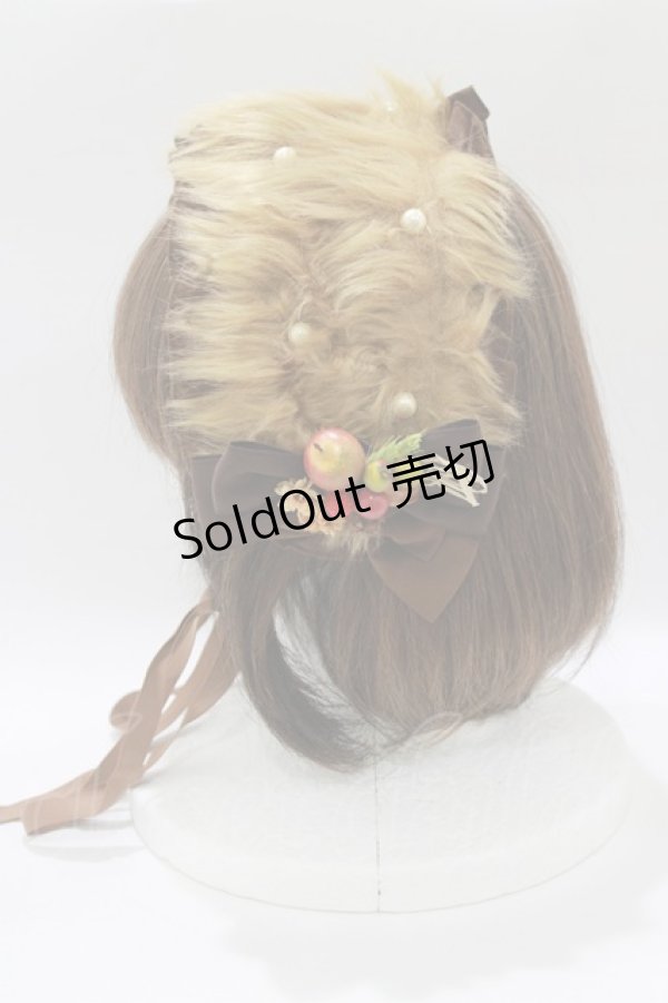 画像2: metamorphose / ファーリボンヘッドドレス  ブラウン H-26-01-15-010-ME-AC-NS-ZH (2)