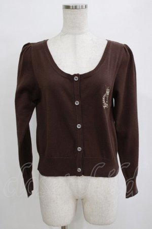 画像: metamorphose / エンブレム刺繍カーディガン Free ブラウン H-26-01-15-091-ME-TO-NS-ZH