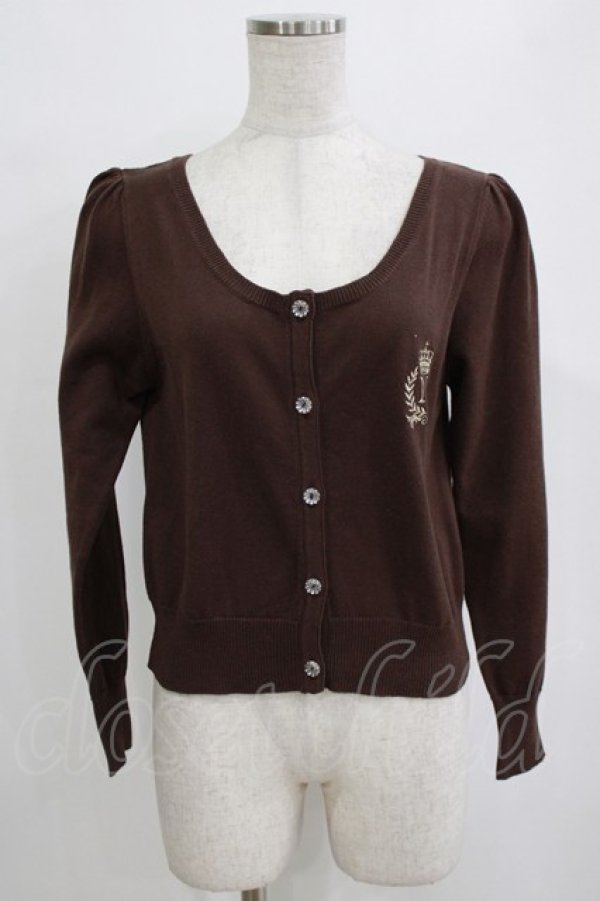 画像1: metamorphose / エンブレム刺繍カーディガン Free ブラウン H-26-01-15-091-ME-TO-NS-ZH (1)