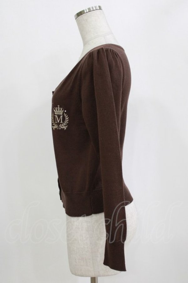 画像2: metamorphose / エンブレム刺繍カーディガン Free ブラウン H-26-01-15-091-ME-TO-NS-ZH (2)