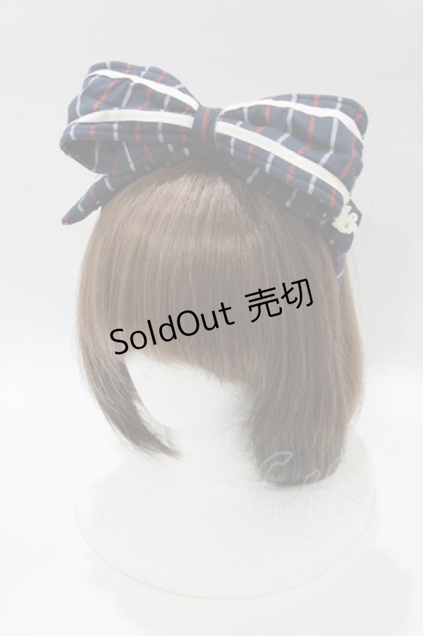 画像1: metamorphose / セーラーカチューシャ（レジメンストライプ）  ネイビー H-26-01-15-013-ME-AC-NS-ZH (1)