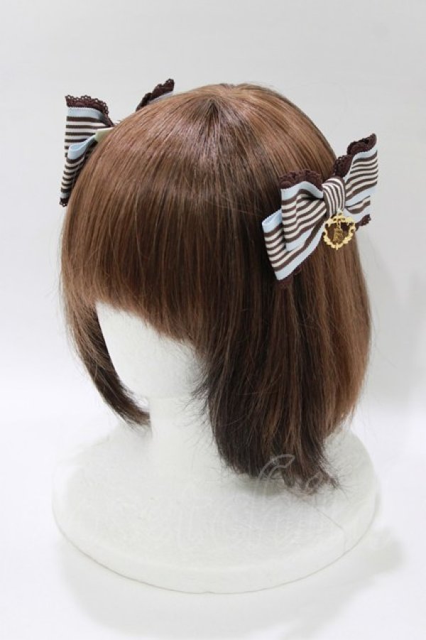 画像1: BABY,THE STARS SHINE BRIGHT / ストライプリボンコーム  サックス H-26-01-15-017-BA-AC-NS-ZH (1)