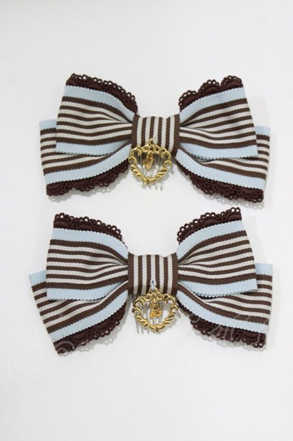 画像2: BABY,THE STARS SHINE BRIGHT / ストライプリボンコーム  サックス H-26-01-15-017-BA-AC-NS-ZH (2)