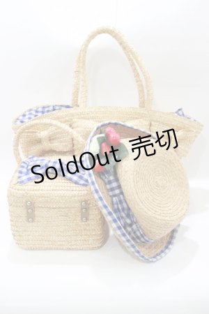 画像: SWIMMER / ストローバッグ・ハットセット  ブルー H-26-01-15-002-EL-BG-NS-ZH