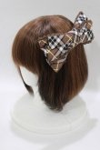 画像1: Angelic Pretty / スクールタータンリボンバレッタ  ブラウン H-26-01-15-031-AP-AC-NS-ZH (1)