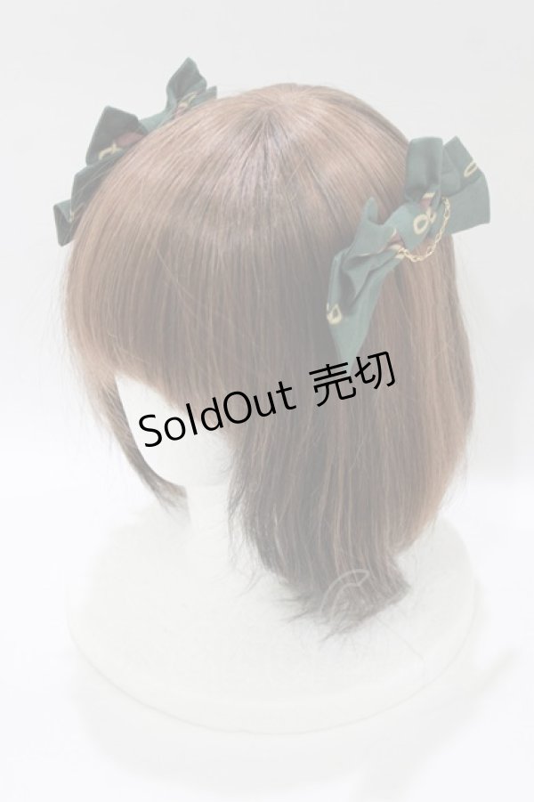 画像1: metamorphose / 主の書斎リボンコーム  グリーン H-26-01-15-032-ME-AC-NS-ZH (1)