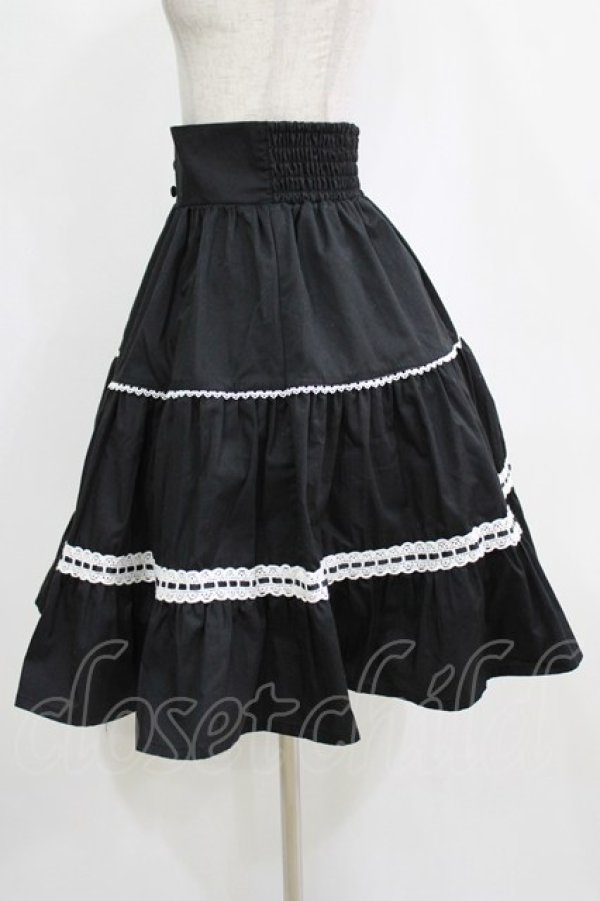 画像2: Eri Aino's collaboration / シャーロットの水曜日 フリルフレアスカート S ブラック H-26-01-16-026-PU-TO-NS-ZH (2)