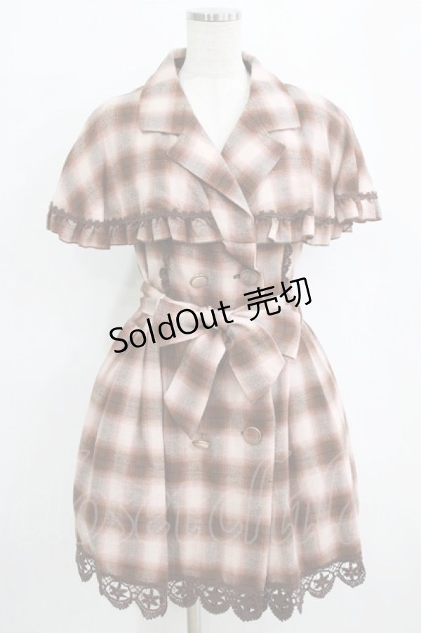 画像1: LIZ LISA / チェックケープワンピース Free ブラウン H-26-01-16-028-LO-OP-NS-ZH (1)