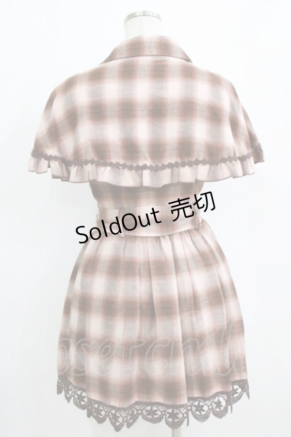 画像3: LIZ LISA / チェックケープワンピース Free ブラウン H-26-01-16-028-LO-OP-NS-ZH (3)