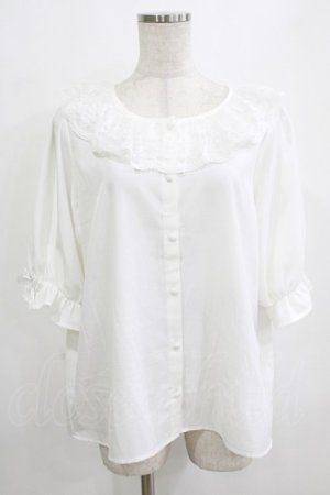 画像: m petit by misako / MSKデシンレースエリブラウス LL オフ H-26-01-16-037-LO-BL-NS-ZH