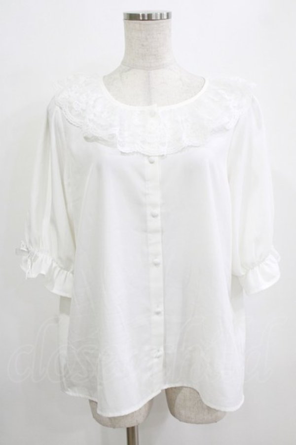 画像1: m petit by misako / MSKデシンレースエリブラウス LL オフ H-26-01-16-037-LO-BL-NS-ZH (1)