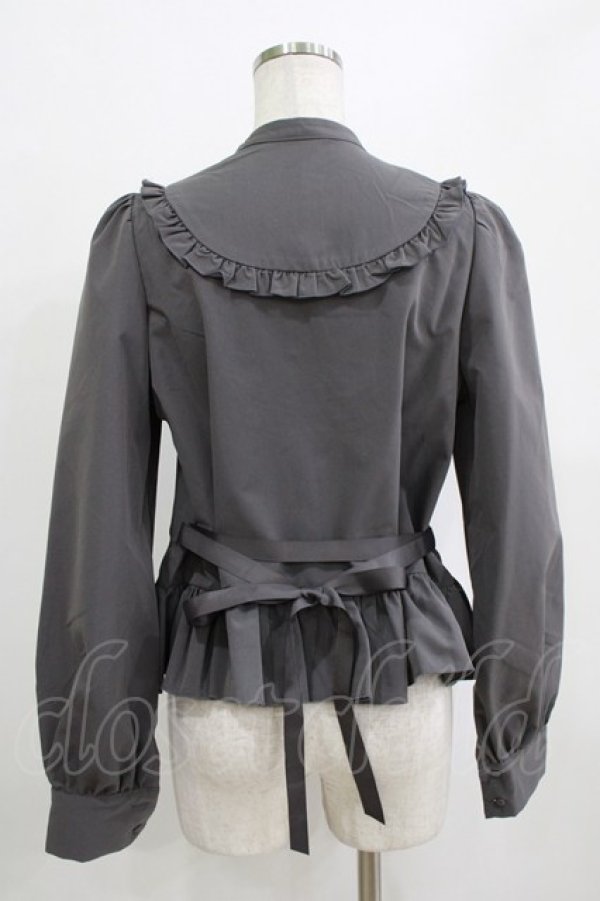 画像3: FLC / MINA*ペプラムブラウス M グレー H-26-01-16-038-LO-BL-NS-ZH (3)