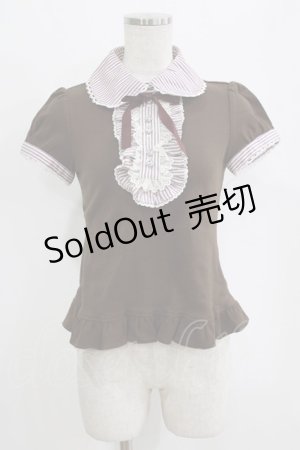 画像: Angelic Pretty / ブリジットストライプカットソー Free ブラウン H-26-01-16-040-AP-TO-NS-ZH