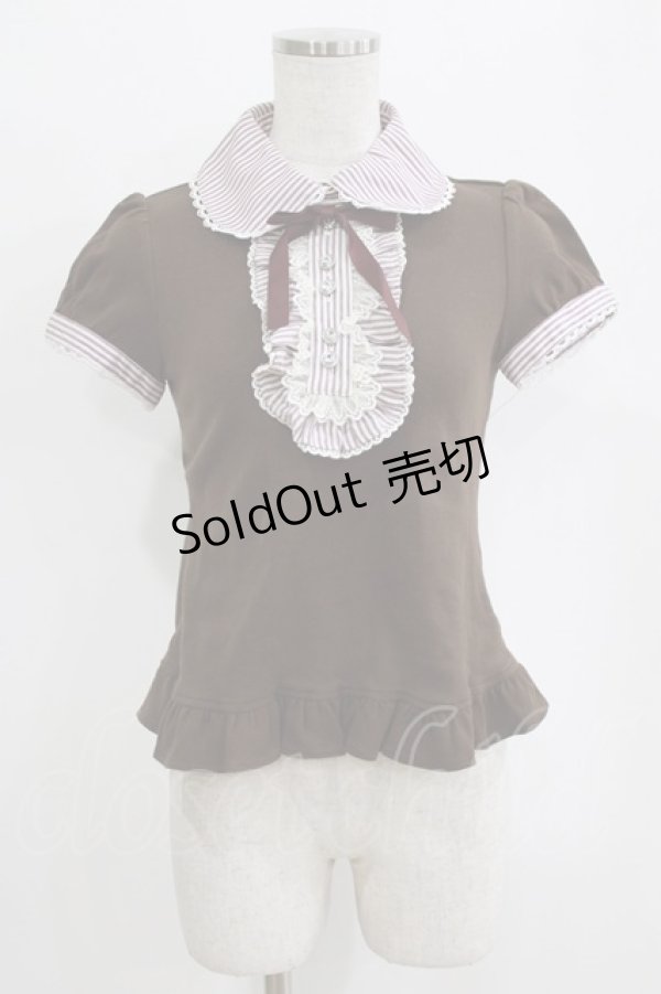 画像1: Angelic Pretty / ブリジットストライプカットソー Free ブラウン H-26-01-16-040-AP-TO-NS-ZH (1)