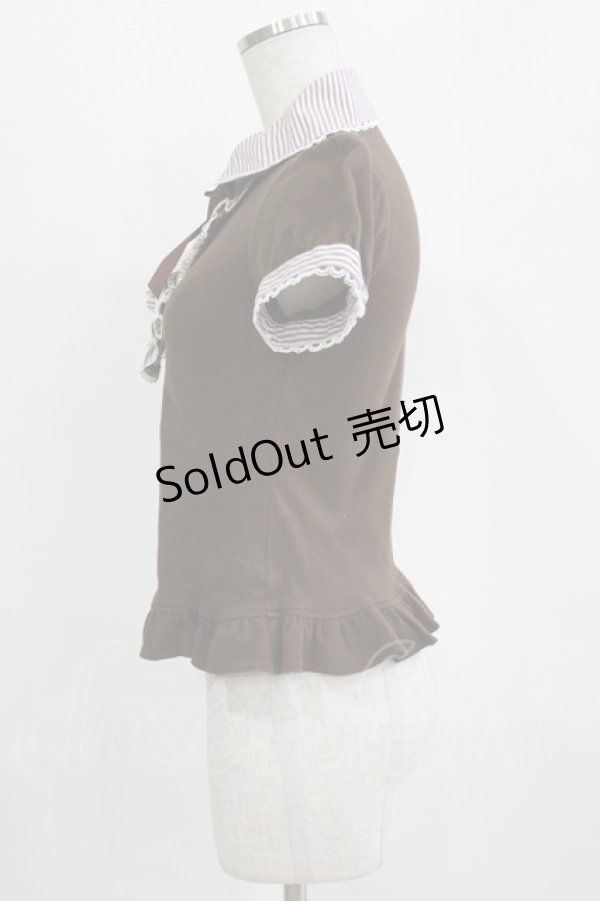 画像2: Angelic Pretty / ブリジットストライプカットソー Free ブラウン H-26-01-16-040-AP-TO-NS-ZH (2)