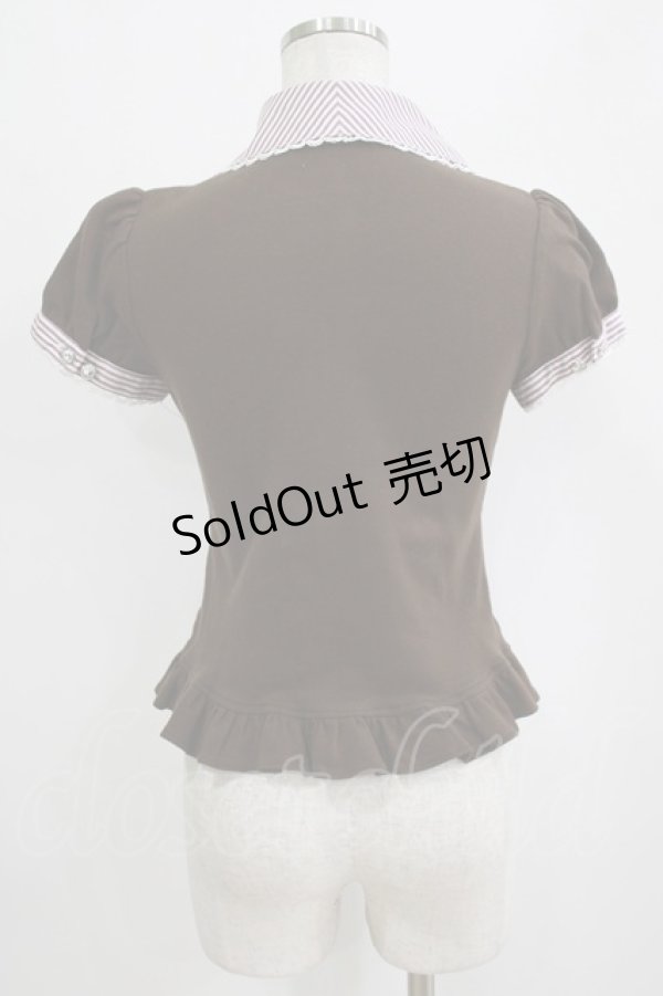 画像3: Angelic Pretty / ブリジットストライプカットソー Free ブラウン H-26-01-16-040-AP-TO-NS-ZH (3)