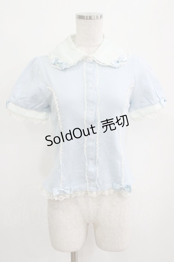 画像1: metamorphose / 半袖カットソーブラウス Free サックス H-26-01-16-042-ME-TO-NS-ZH (1)