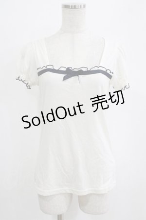 画像: Ank Rouge / リボントップス M オフ/ネイビー H-26-01-16-044-CA-TO-NS-ZH