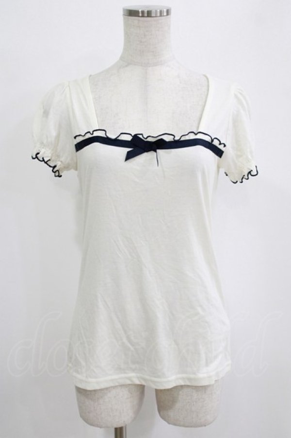 画像1: Ank Rouge / リボントップス M オフ/ネイビー H-26-01-16-044-CA-TO-NS-ZH (1)