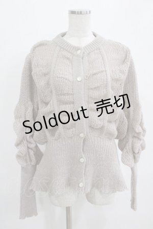 画像: axes femme / ヴィンテージ風透編ニットカーディガン Free グレージュ H-26-01-16-045-AX-TO-NS-ZH