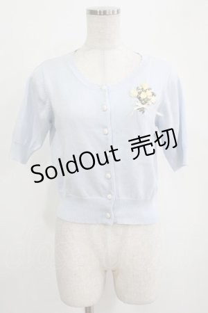 画像: Fi.n.t / リボン刺繍カーディガン  サックス H-26-01-16-047-CA-TO-NS-ZH