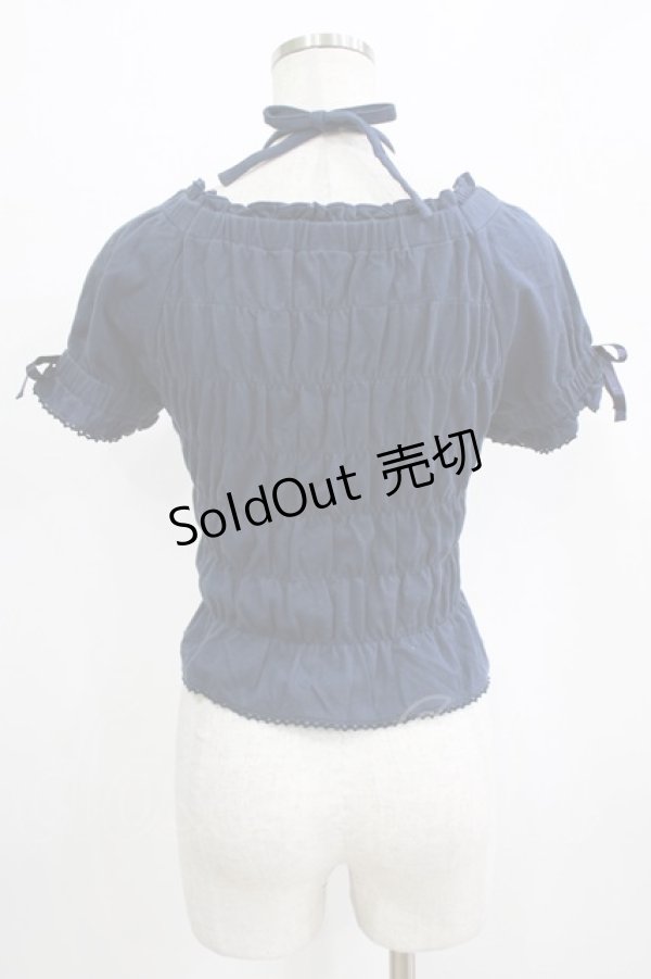 画像3: metamorphose / シャーリングフリルカットソー Free ネイビー H-26-01-16-048-ME-TO-NS-ZH (3)