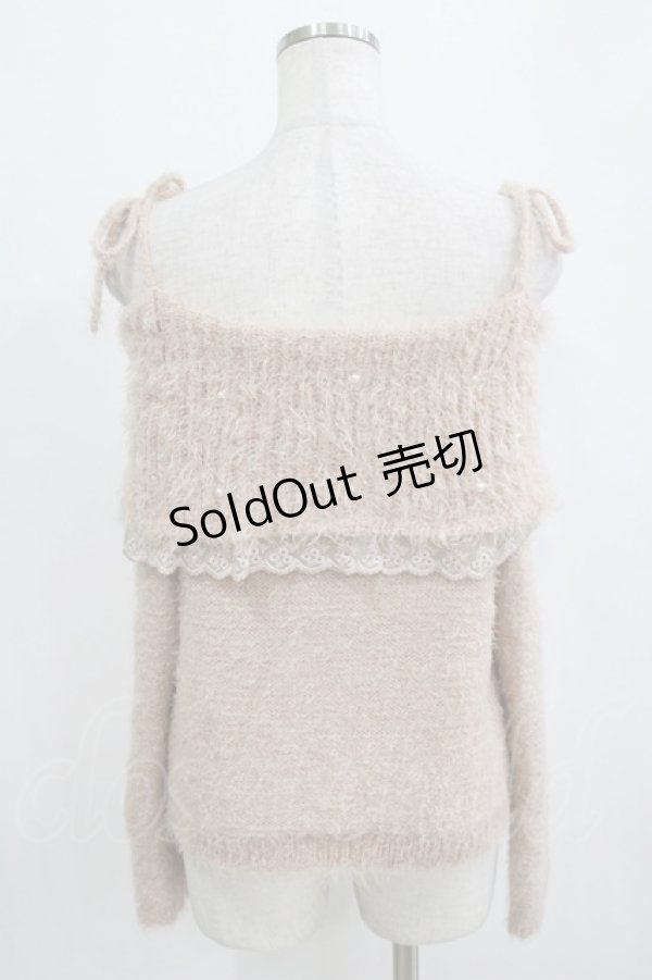 画像3: axes femme / オフショルダーフェザープルオーバー M ピンク H-26-01-16-051-AX-TO-NS-ZH (3)