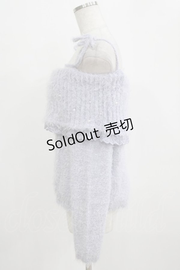 画像2: axes femme / オフショルダーフェザープルオーバー M ラベンダー H-26-01-16-052-AX-TO-NS-ZH (2)