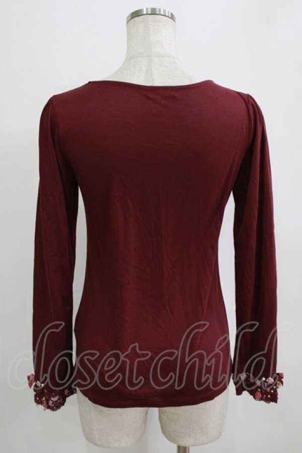 画像3: axes femme / プチローズリボンカットソー M ワイン H-26-01-16-053-AX-TO-NS-ZH (3)