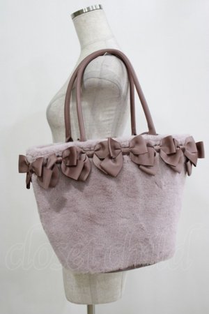 画像: m petit by misako / NINA'Sコラボ リボンファーバッグ  ピンク H-26-01-16-054-LO-BG-NS-ZH