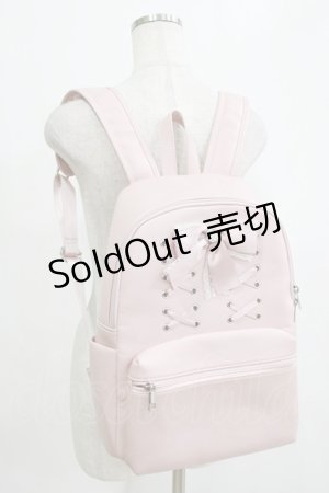 画像: Ank Rouge / スピンドルリボン合皮リュック  ピンク H-26-01-16-056-CA-BG-NS-ZH