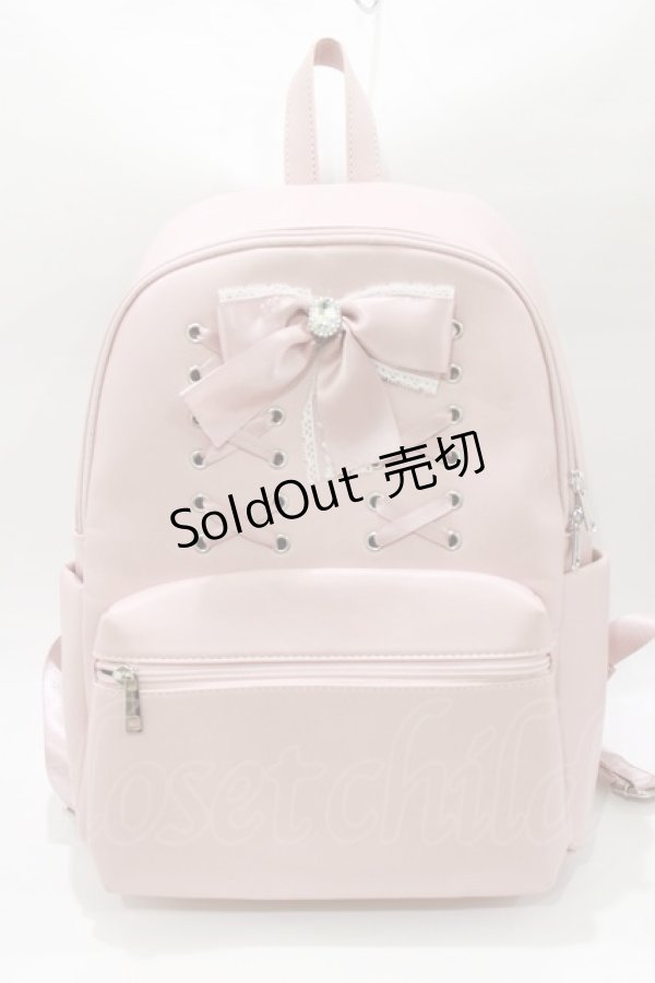 画像2: Ank Rouge / スピンドルリボン合皮リュック  ピンク H-26-01-16-056-CA-BG-NS-ZH (2)