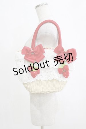 画像: axes femme Kawaii / いちごあみぐるみ付カゴバッグ  ナチュラル×赤 H-26-01-16-057-AX-BG-YZ-ZH