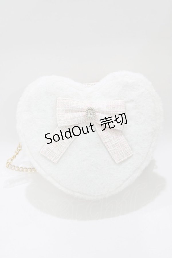 画像2: Ank Rouge / ファーツイードハートBAG  ピンク H-26-01-16-061-CA-BG-NS-ZH (2)