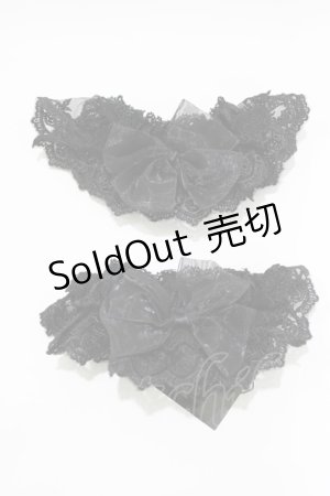 画像: ATELIER PIERROT / オーガンジーリボンお袖とめ  ブラック H-26-01-16-066-EL-ZA-KB-ZH