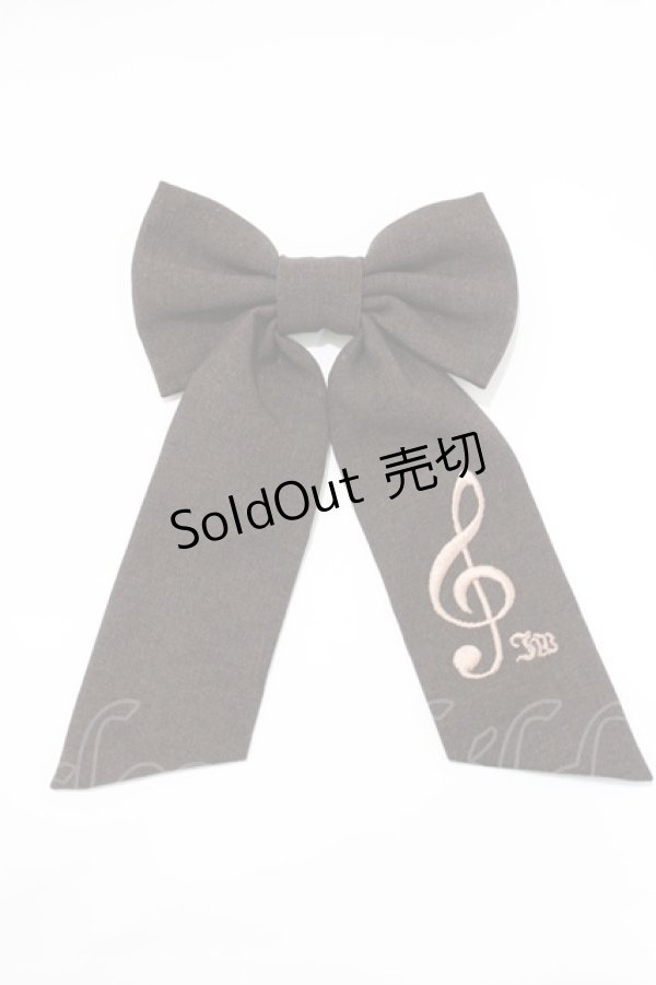 画像1: Innocent World / ト音記号刺繍ブラウスのリボンブローチ  ショコラ H-26-01-16-067-IW-ZA-NS-ZH (1)